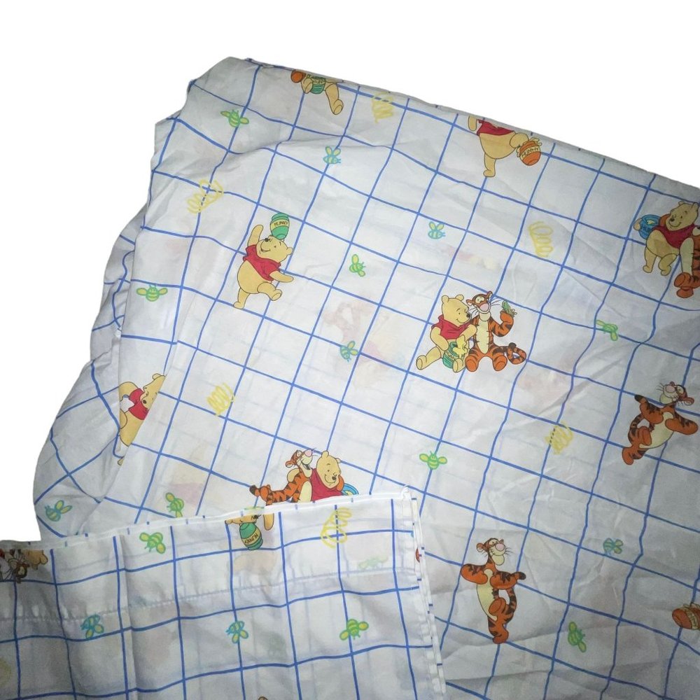 Rare Disney Winnie the Pooh Vintage Twin Flat Fitted Sheets Made in USA HTF - Picture 2 of 3